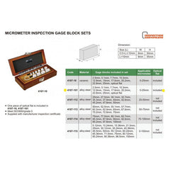 Insize 11 Piece Steel Gauge Block Set Series 4107-101