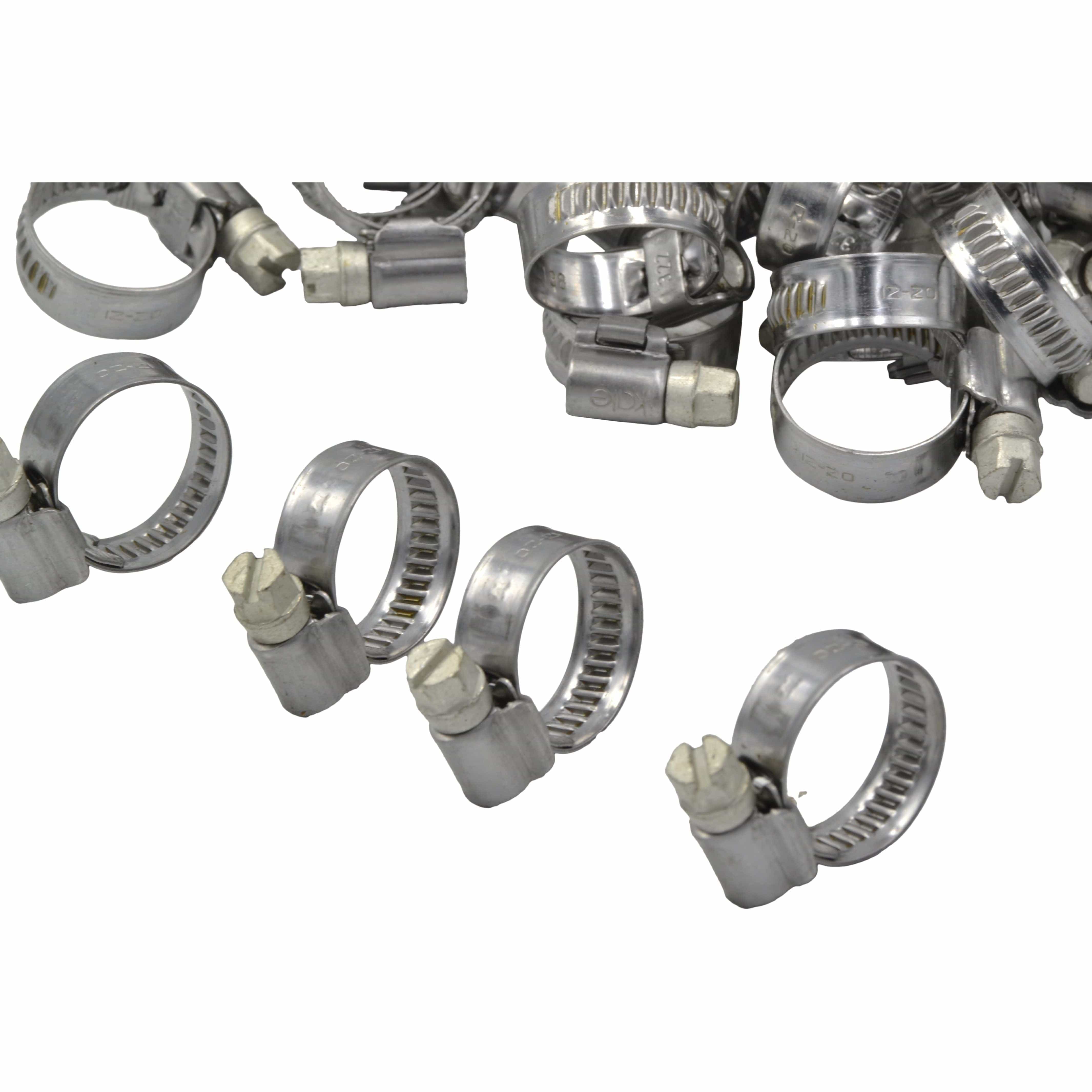 Kale Grab Kits 50 Piece Kale 304 Stainless Steel 12-20mm Worm Drive Hose Clamp