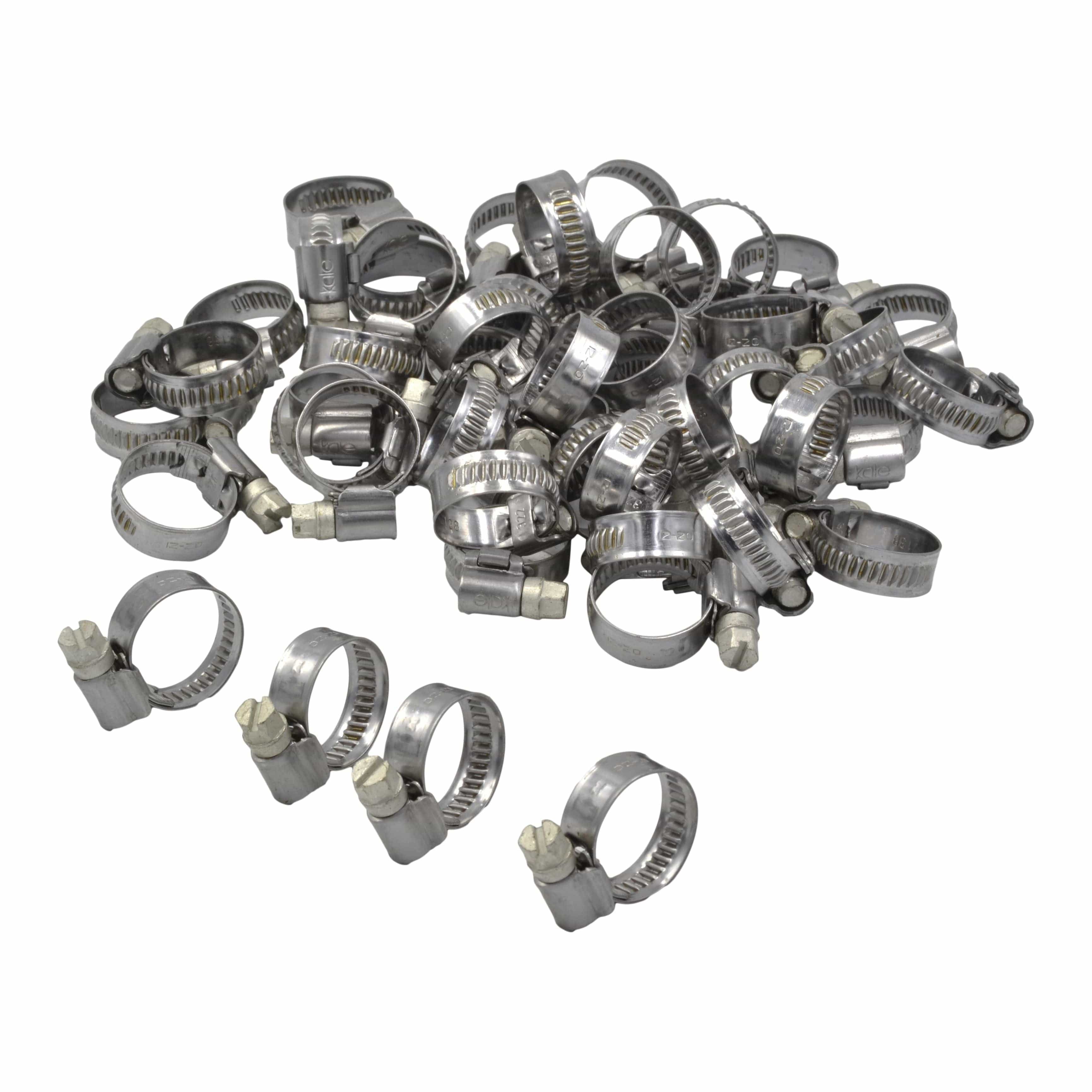 Kale Grab Kits 50 Piece Kale 304 Stainless Steel 12-20mm Worm Drive Hose Clamp
