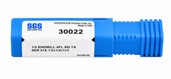 KYOCERA ASIA PACIFIC PTE LTD CARBIDE ENDMILL Kyocera SGS 30022 1/2" 4 Flute Ti-NAMITE-A AlTiN Coated Carbide Square End Mill