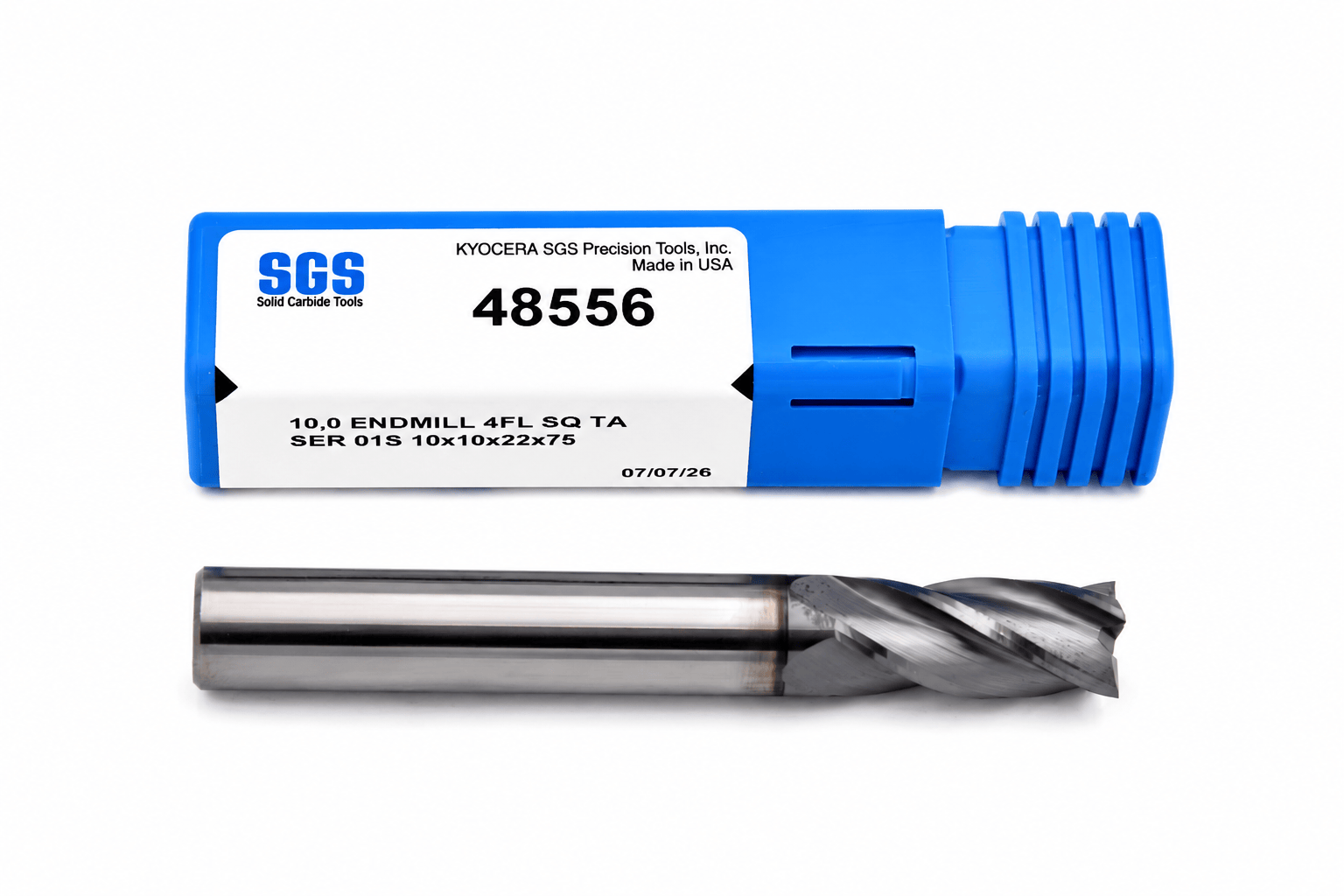 KYOCERA ASIA PACIFIC PTE LTD CARBIDE ENDMILL Kyocera SGS 48556 10mm 4 Flute Ti-NAMITE-A AlTiN Coated Carbide Square End Mill