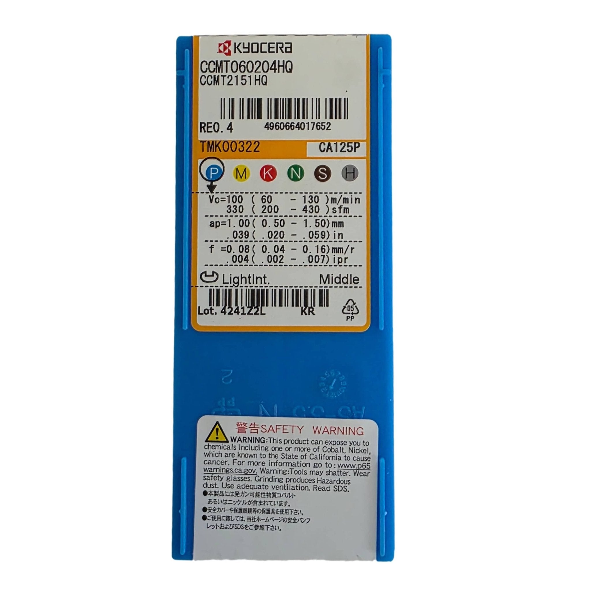 Kyocera S10L-SCLCR06-12A Boring Bar paired with 10pcs CCMT060204HQ CA125P inserts - Twin Eagle Imports