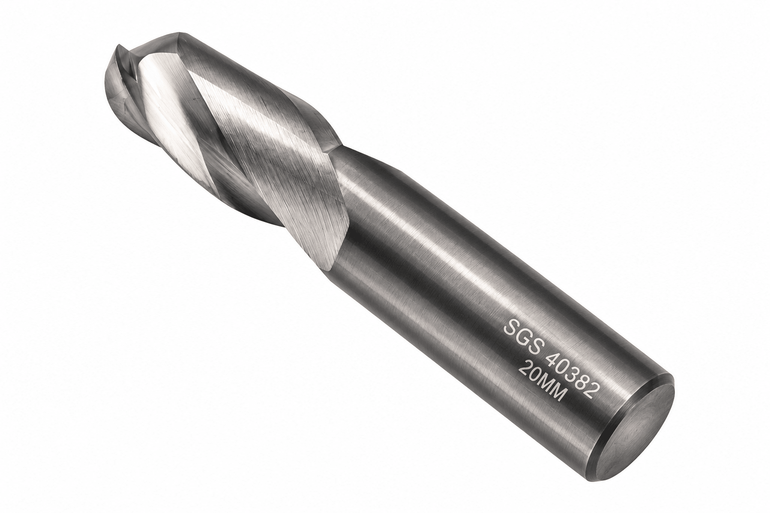 Kyocera SGS 40382 20mm 2 Flute Bright Uncoated Stub Carbide Ball Nose End Mill - Twin Eagle Imports