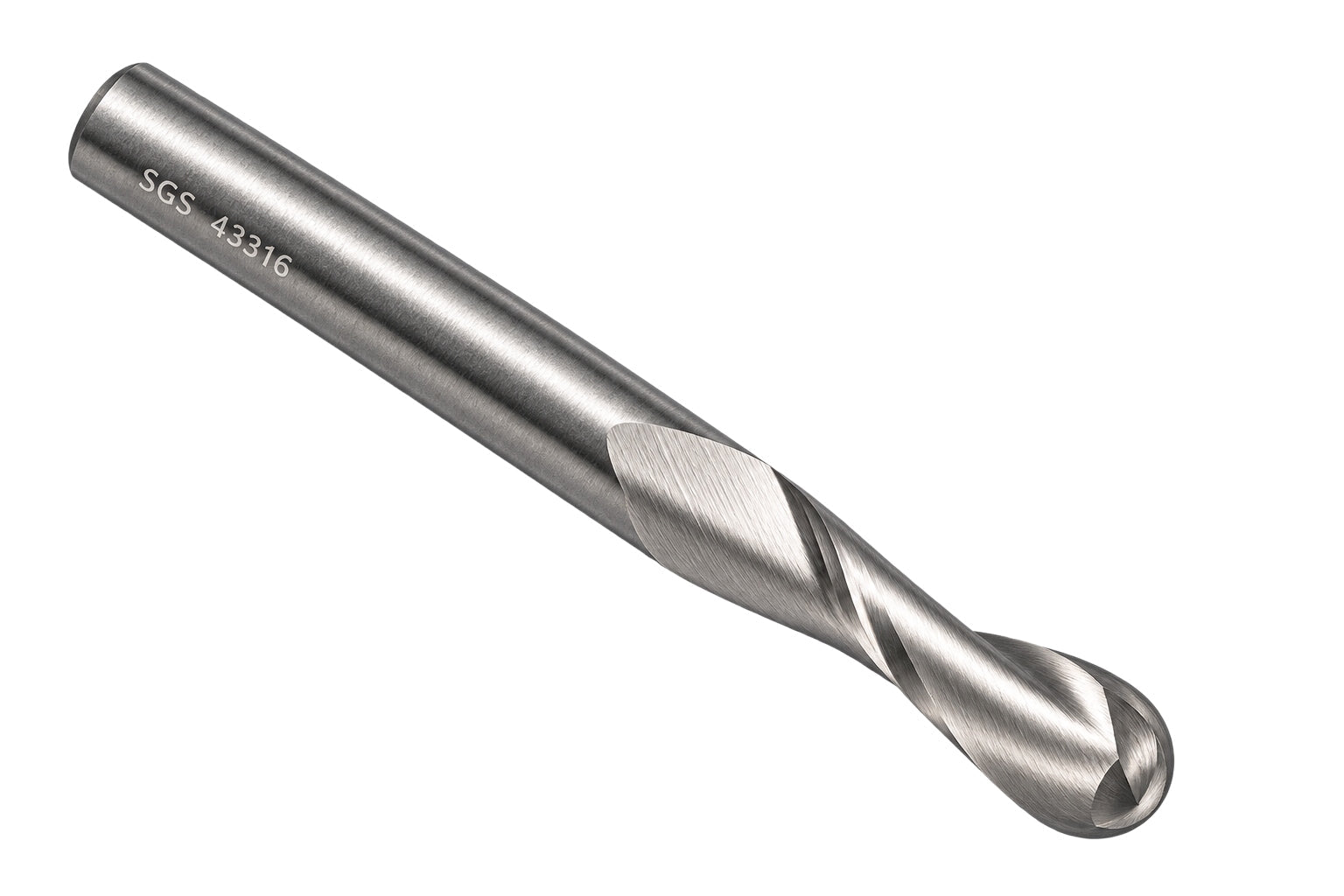 Kyocera SGS 43316 8mm 2 Flute Bright Uncoated Carbide Ball Nose End Mill - Twin Eagle Imports