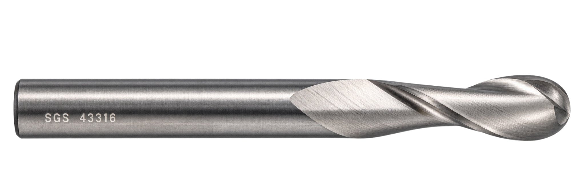 Kyocera SGS 43316 8mm 2 Flute Bright Uncoated Carbide Ball Nose End Mill - Twin Eagle Imports