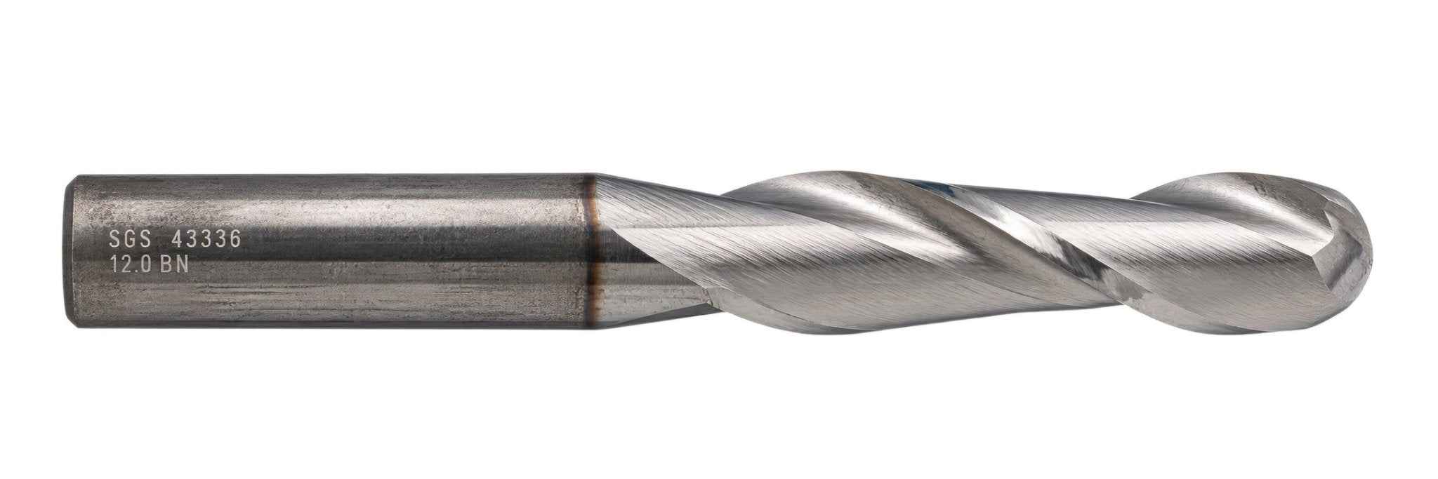 Kyocera SGS 43336 12mm 2 Flute Bright Uncoated Carbide Ball Nose End Mill - Twin Eagle Imports