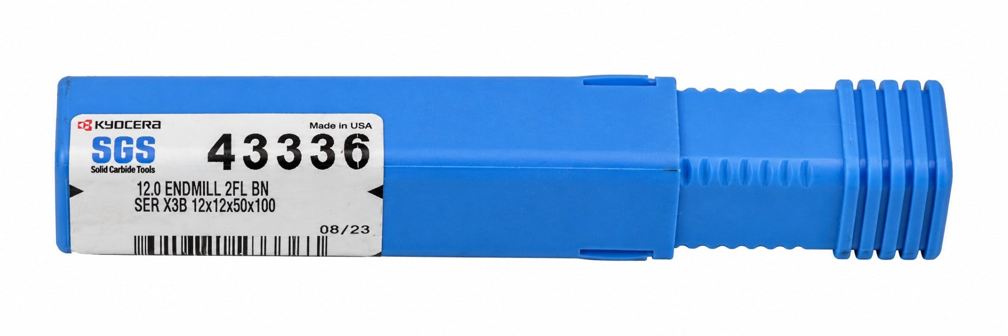 Kyocera SGS 43336 12mm 2 Flute Bright Uncoated Carbide Ball Nose End Mill - Twin Eagle Imports