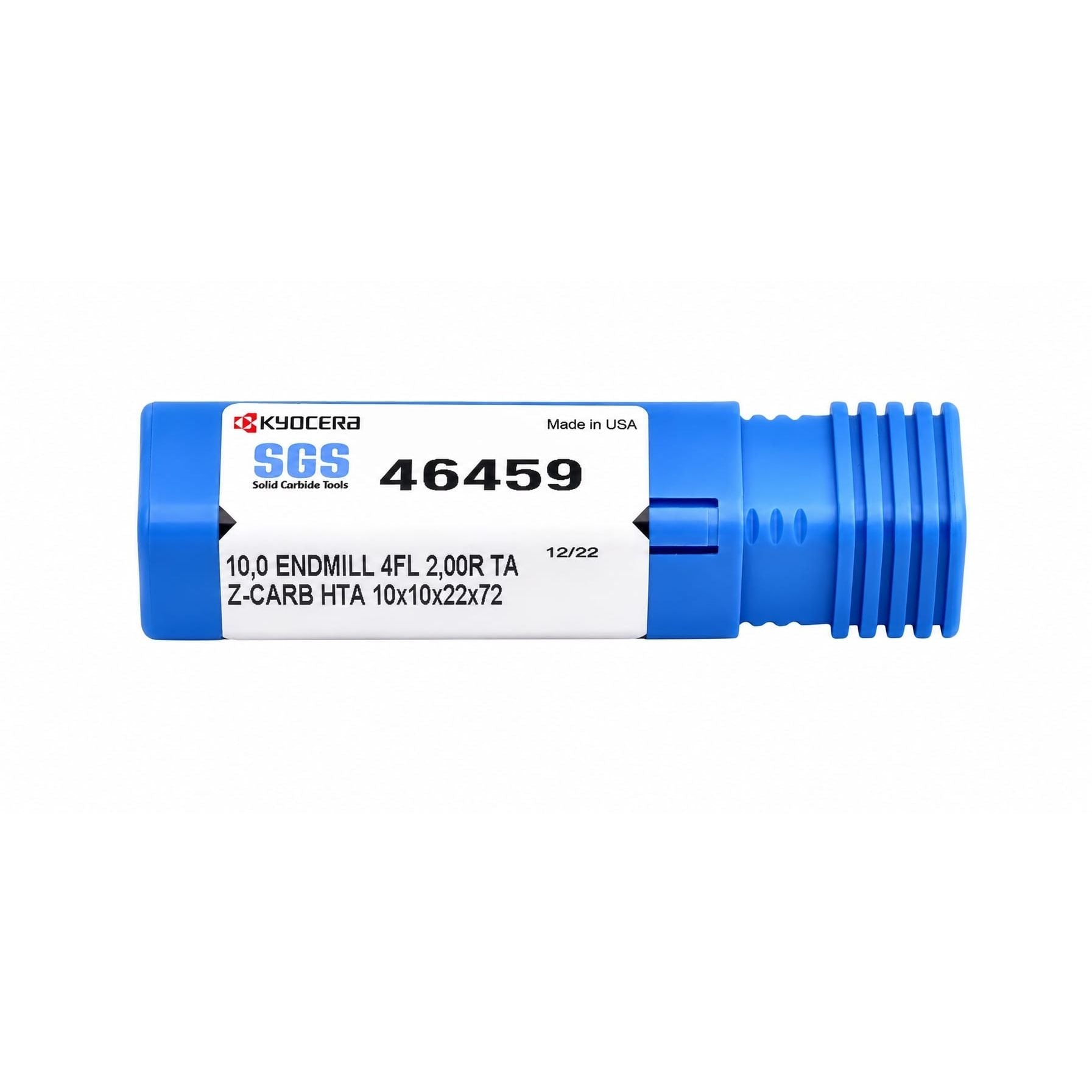 Kyocera SGS 46459 10mm 4 Flute Ti-NAMITE-A AlTiN Corner Radius End Mill - Twin Eagle Imports