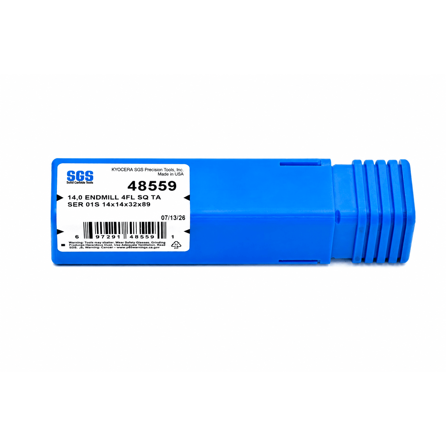 Kyocera SGS 48559 14mm 4 Flute Ti-NAMITE-A AlTiN Coated Carbide Square End Mill - Twin Eagle Imports