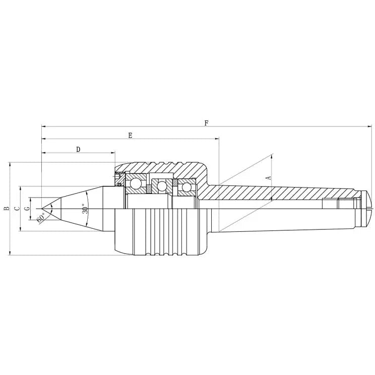 Live Centre Extended Nose MT2 M10 Drawbar Medium Duty - Twin Eagle Imports