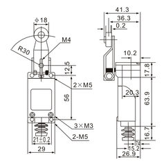 ME-8104 Micro Limit Switch with Adjustable Lever Roller Arm - Twin Eagle Imports