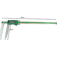 Insize Long Jaw Digital Caliper  0-500mm / 0-20" Range Series 1106-503