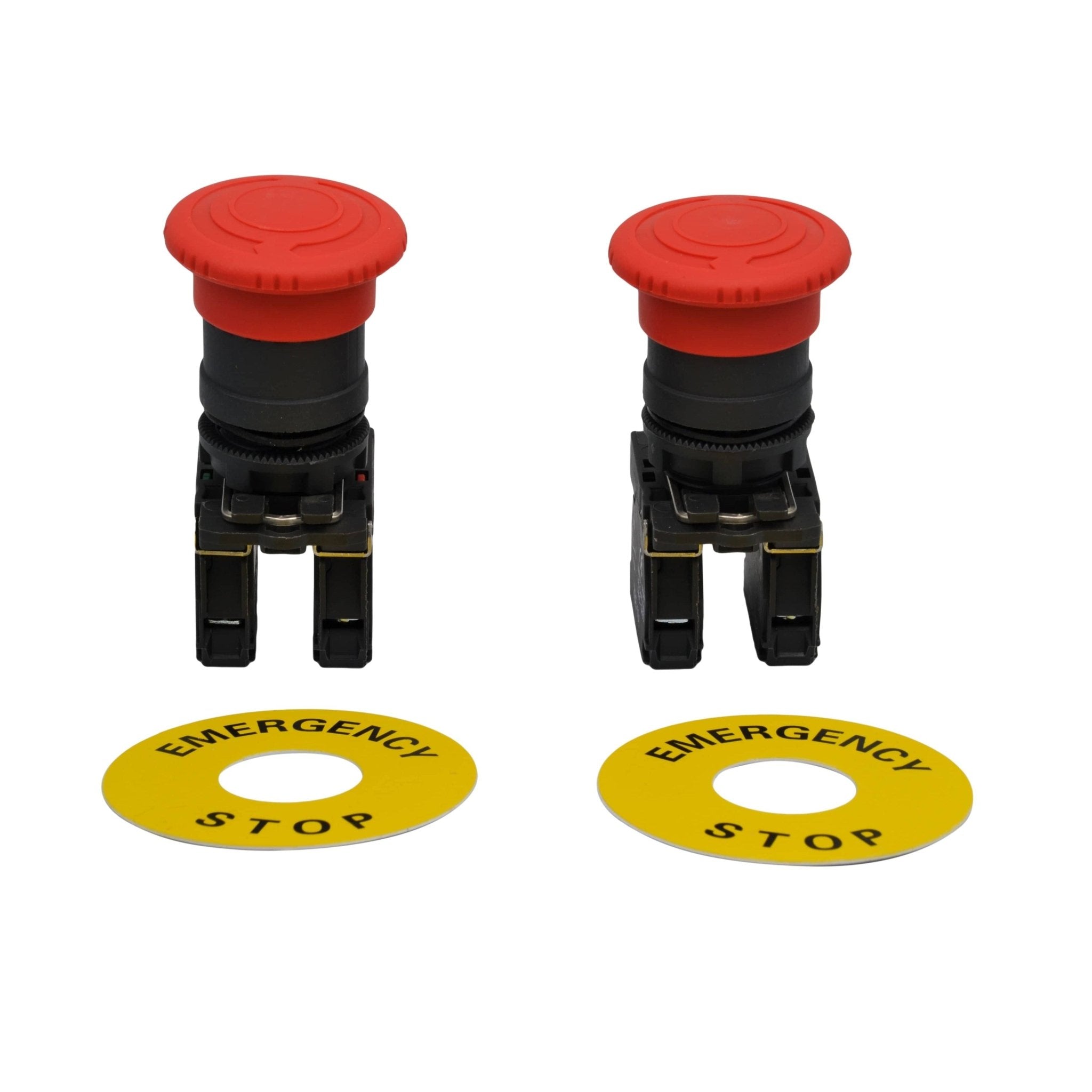 Mushroom head pushbutton Emergency Stop NC NO Switch Electrical 12V 24V TB5-AS545 - Twin Eagle Imports