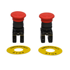 Mushroom head pushbutton Emergency Stop NC NO Switch Electrical 12V 24V TB5-AS545 - Twin Eagle Imports
