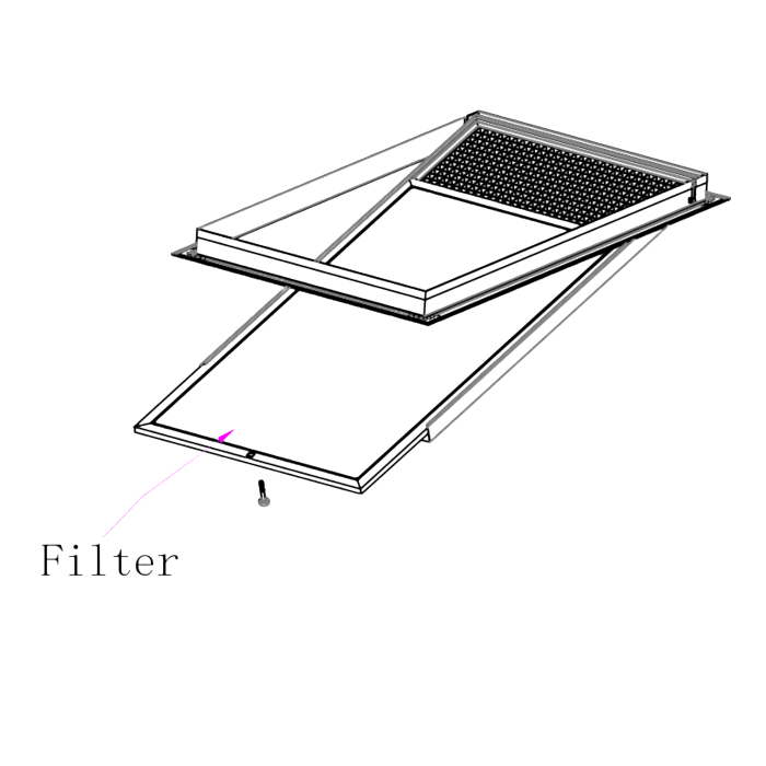 Pack of 3 Ductsure Eggcrate Hinged Filter EGHF-P 600450 (595x445mm) - Twin Eagle Imports