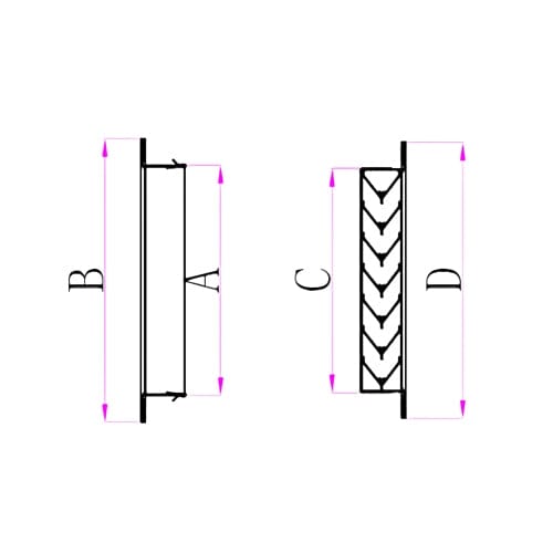 Pack of 4 Ductsure Door Relief Vent Grille Aluminium DG-A 600450 - Twin Eagle Imports