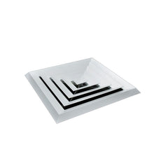 Pack of 6 Ductsure White Aluminium Vent Grille Square Slat (445x445mm) - Twin Eagle Imports