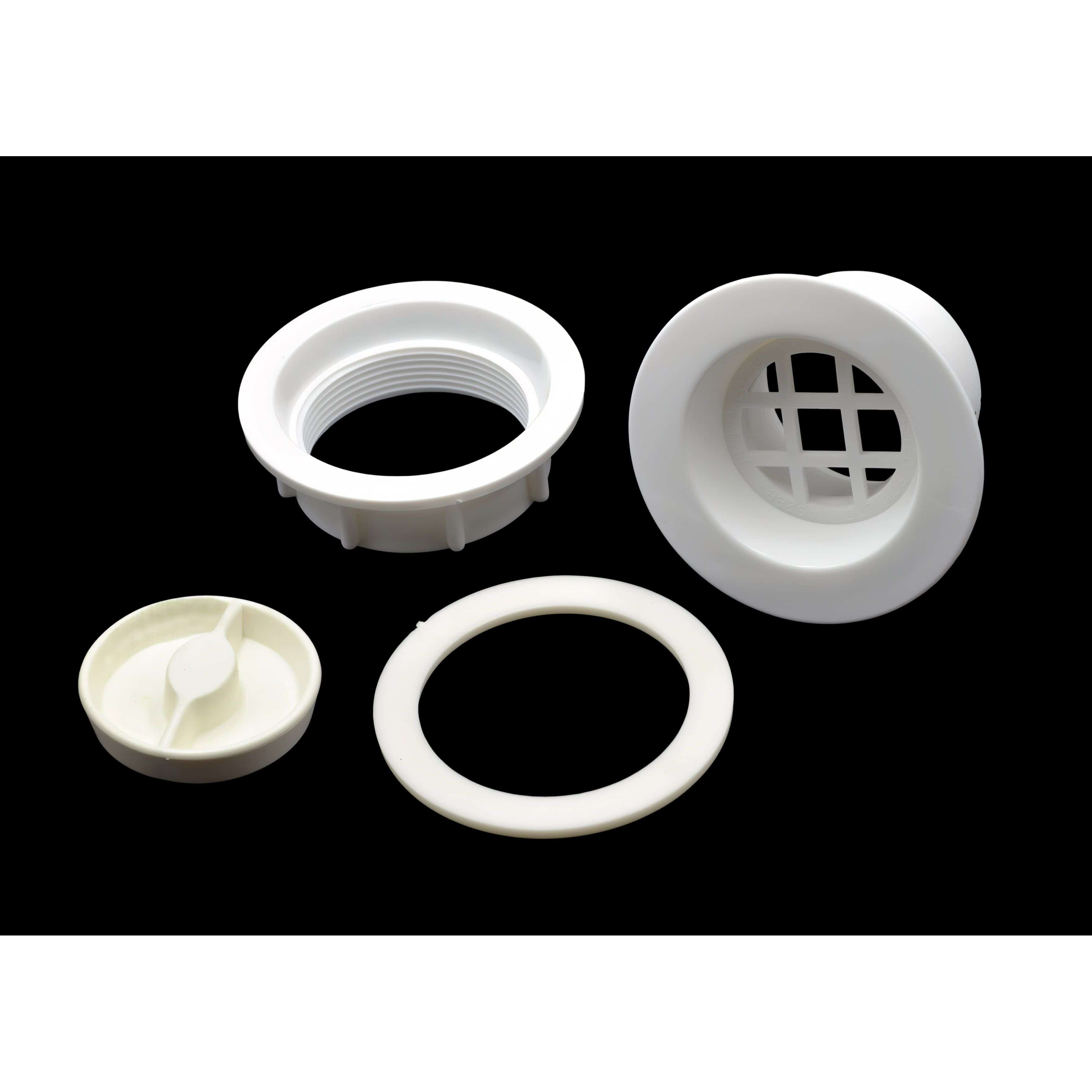 Plastec Drain Waste Standard 50mm White Plastic Body Plug and Waste Unit