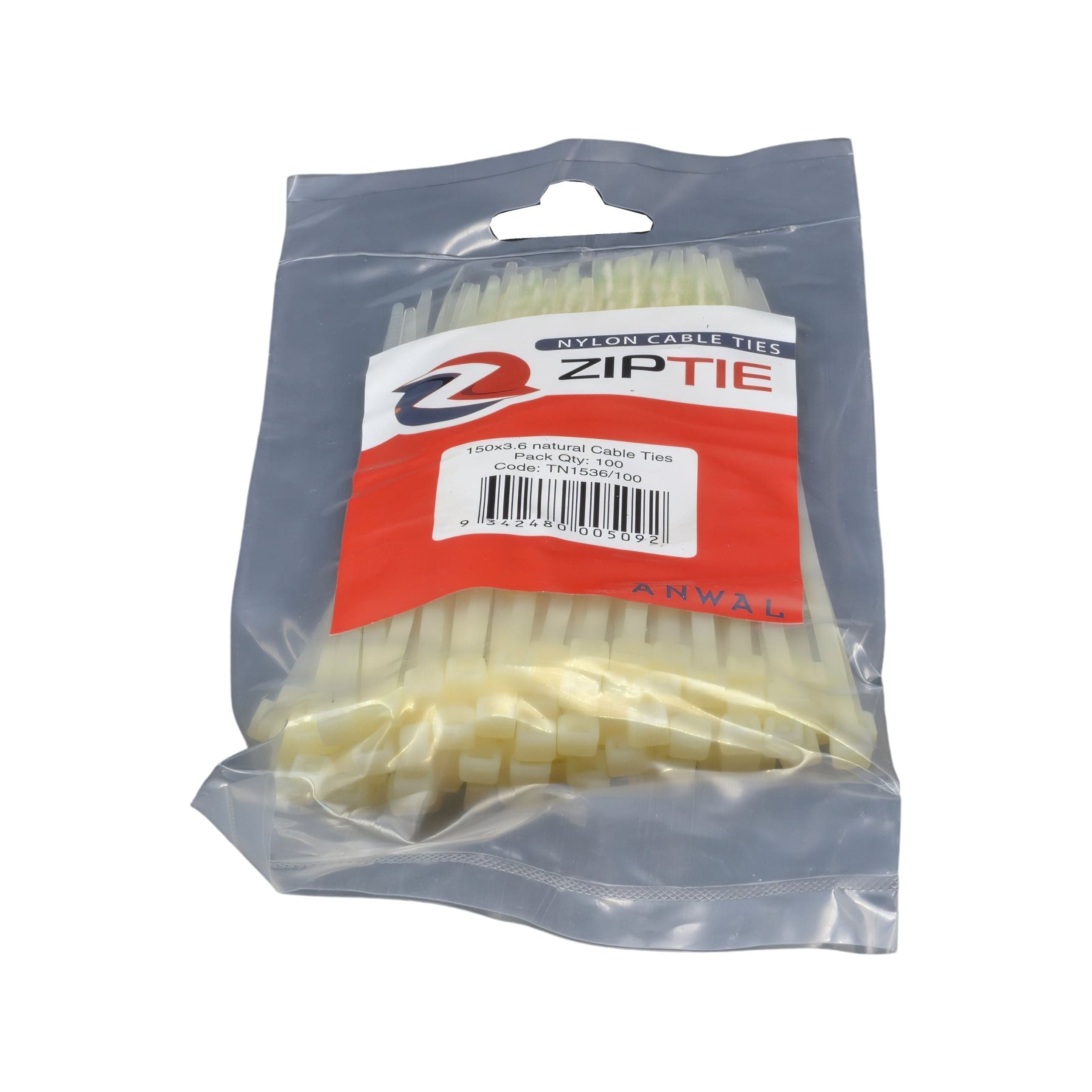 Raptor Cable Tie RAPTOR Natural 150mm x 3.6mm Medium Duty Cable Ties, 100 Pack