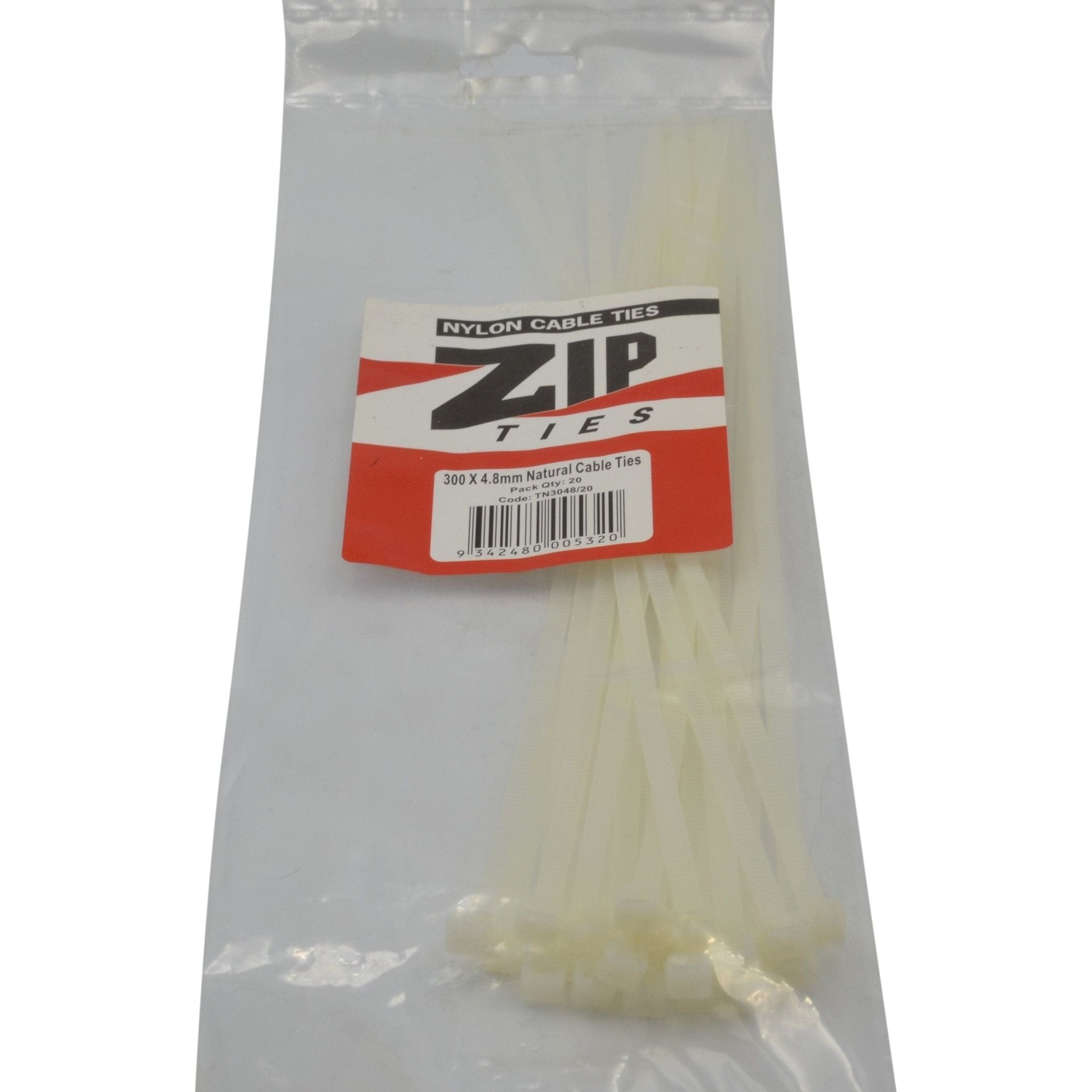 RAPTOR Natural 300mm x 4.8mm Medium Duty Cable Ties, 20 Pack - Twin Eagle Imports