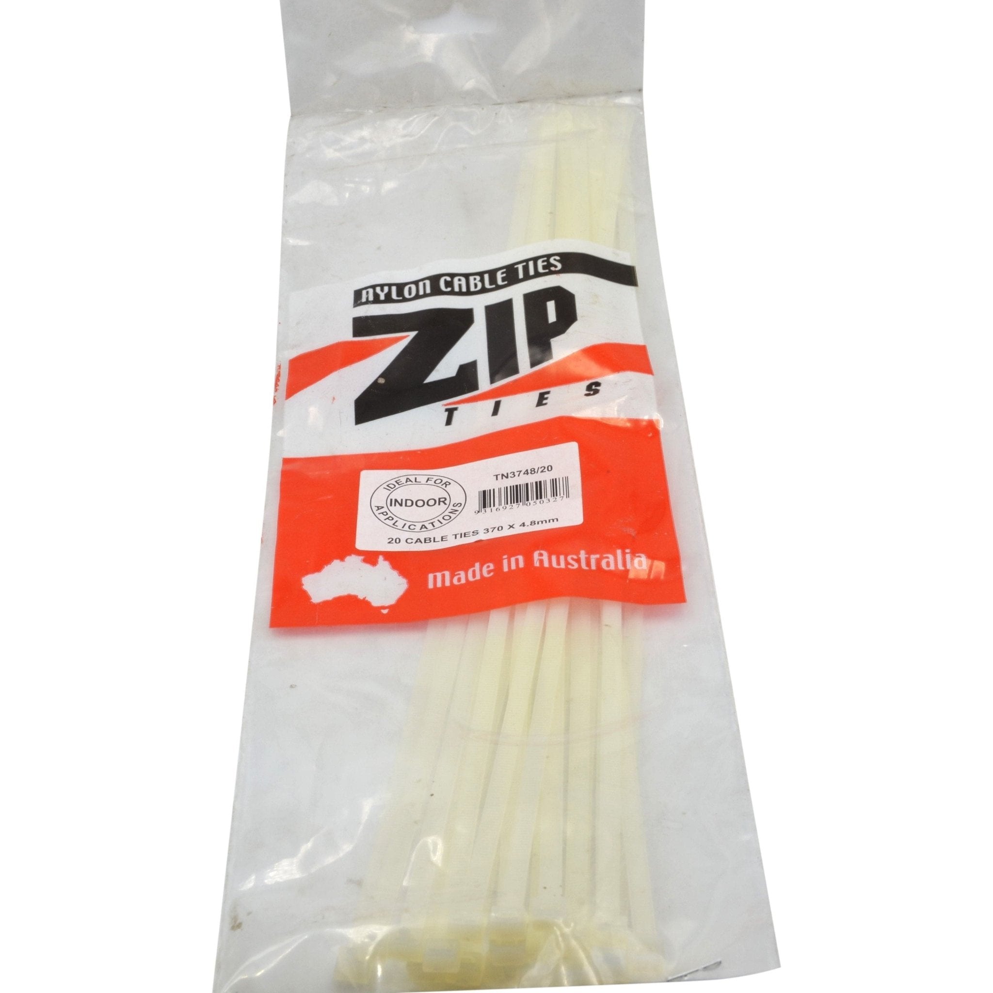 RAPTOR Natural 370mm x 4.8mm Medium Duty Cable Ties, 20 Pack - Twin Eagle Imports