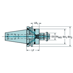 SANDVIK ACCESSORIES Sandvik BT50-SM22-100 – Shell Mill Holder (Ø22 mm Bore, BT50 Taper)