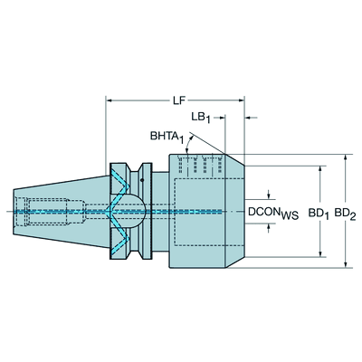 Sandvik BT40-SLN32-100 – Sidelock (Weldon) Holder (Ø32 mm Bore, BT40 Taper) - Twin Eagle Imports