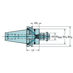 Sandvik BT50-SM22-55 – Shell Mill Holder (Ø22 mm Bore, BT50 Taper) - Twin Eagle Imports