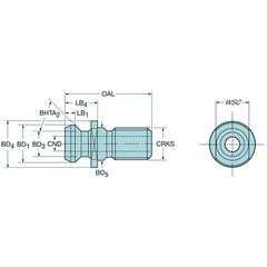 Sandvik Coromant PS-I50C-75-001 BT50 75° Pull Stud - Twin Eagle Imports