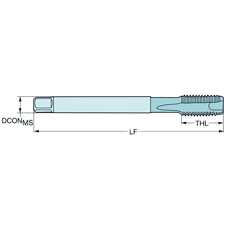 Sandvik HSS-E Blue Gun Nose PVD FeN coated Tap M14 X 2.0, DIN 376 Standard Shank - Twin Eagle Imports