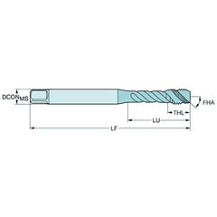 Sandvik HSS-PM Blue Spiral Flute PVD FeN coated Tap 1/4" UNC, DIN 2184-1 Short Body - Twin Eagle Imports