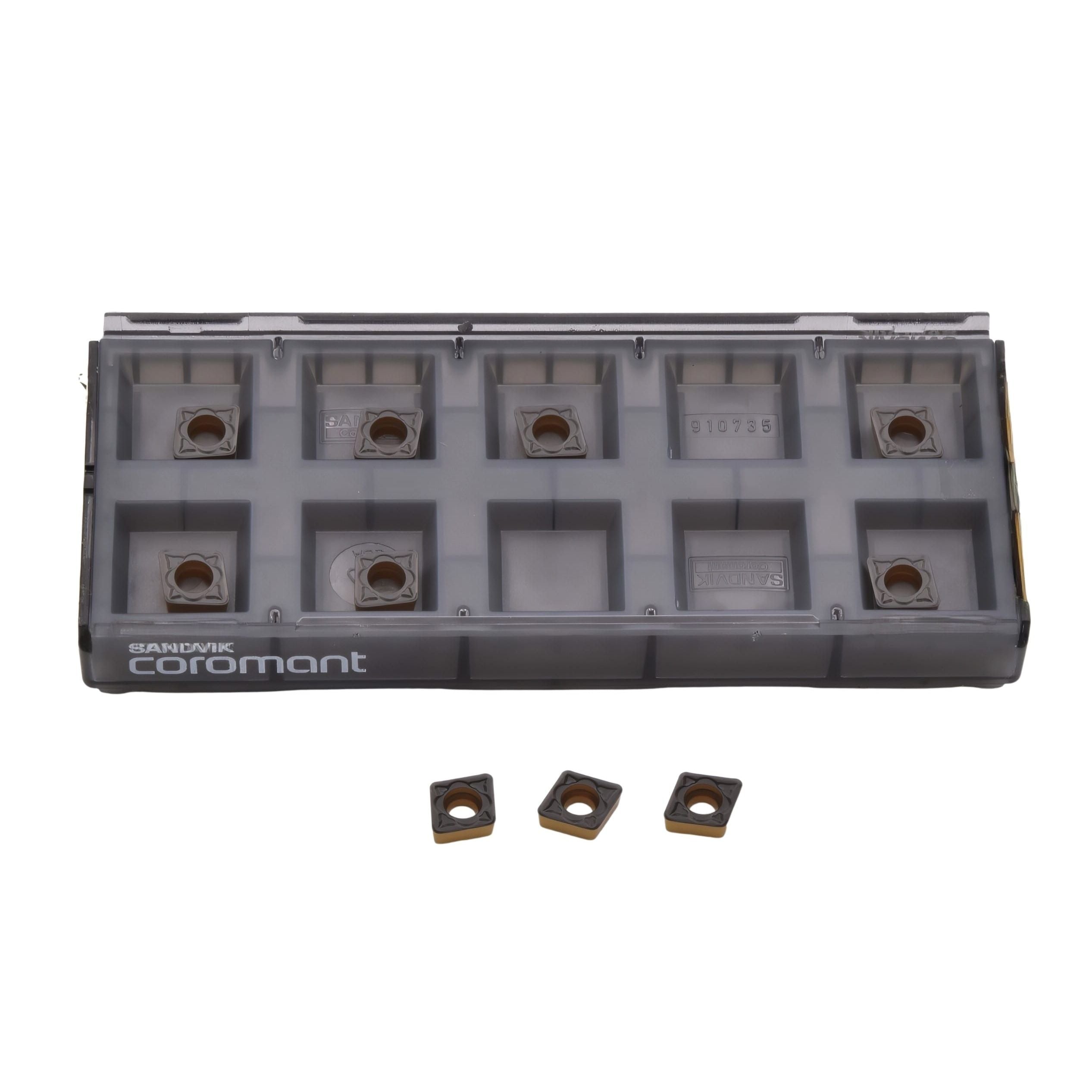 SANDVIK INSERTS 10pc Sandvik Coromant CCMT 06 02 08-PM 4425 Turning Insert (Suitable for Steel, Medium Chipbreaker)