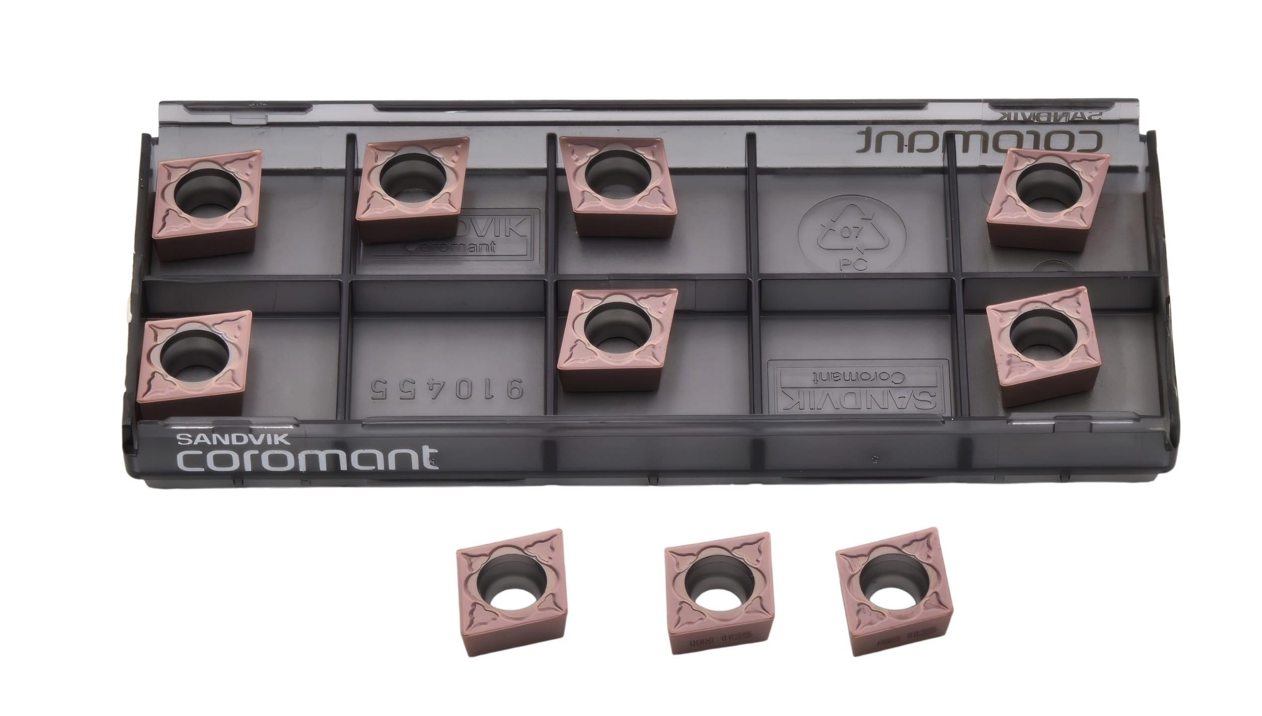 SANDVIK INSERTS 10pc Sandvik Coromant CCMT 09 T3 04-MM 1125 Turning Insert (Suitable for Stainless Steel, Medium Chipbreaker)