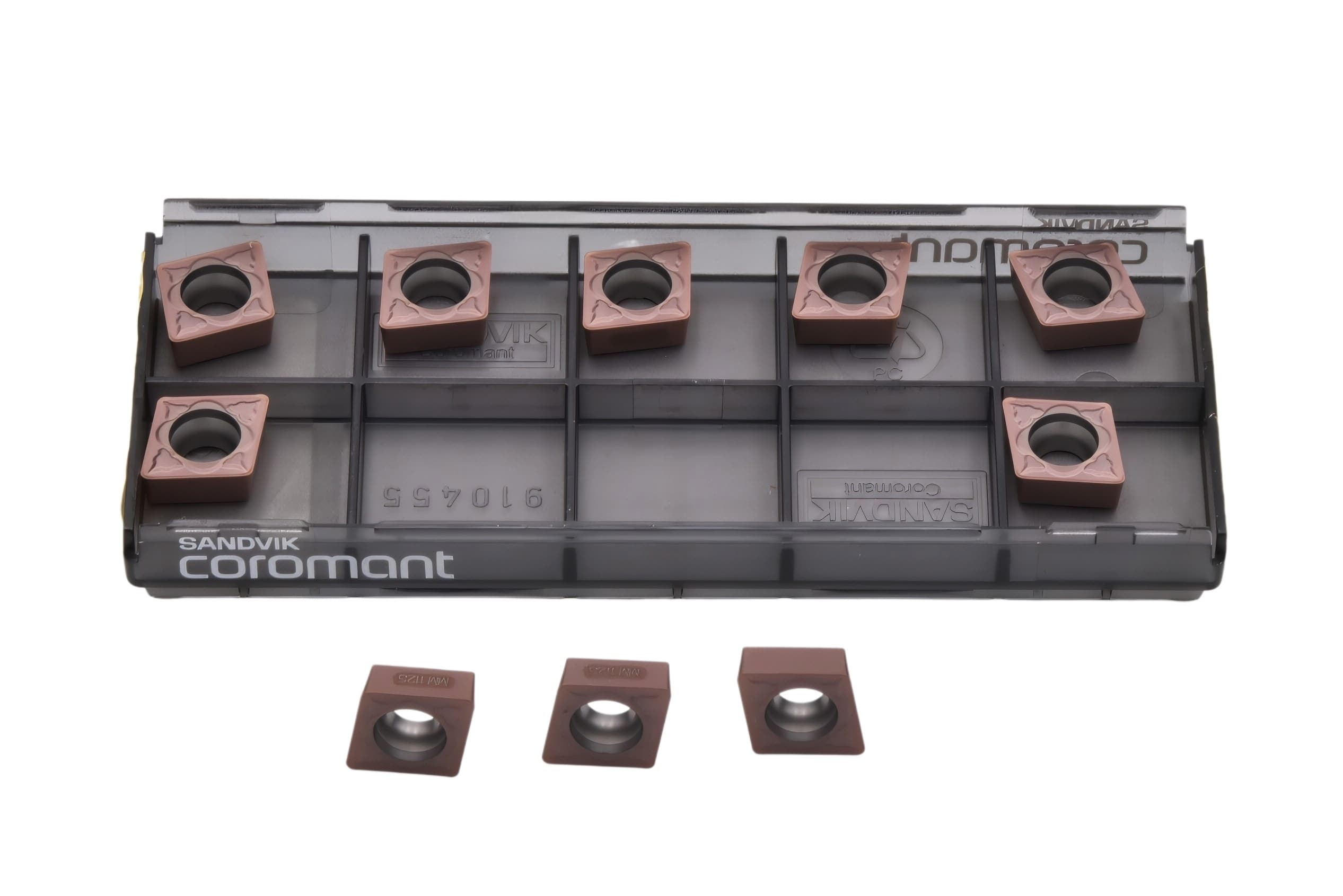 SANDVIK INSERTS 10pc Sandvik Coromant CCMT 09 T3 08-MM 1125 Turning Insert (Suitable for Stainless Steel, Medium Chipbreaker)