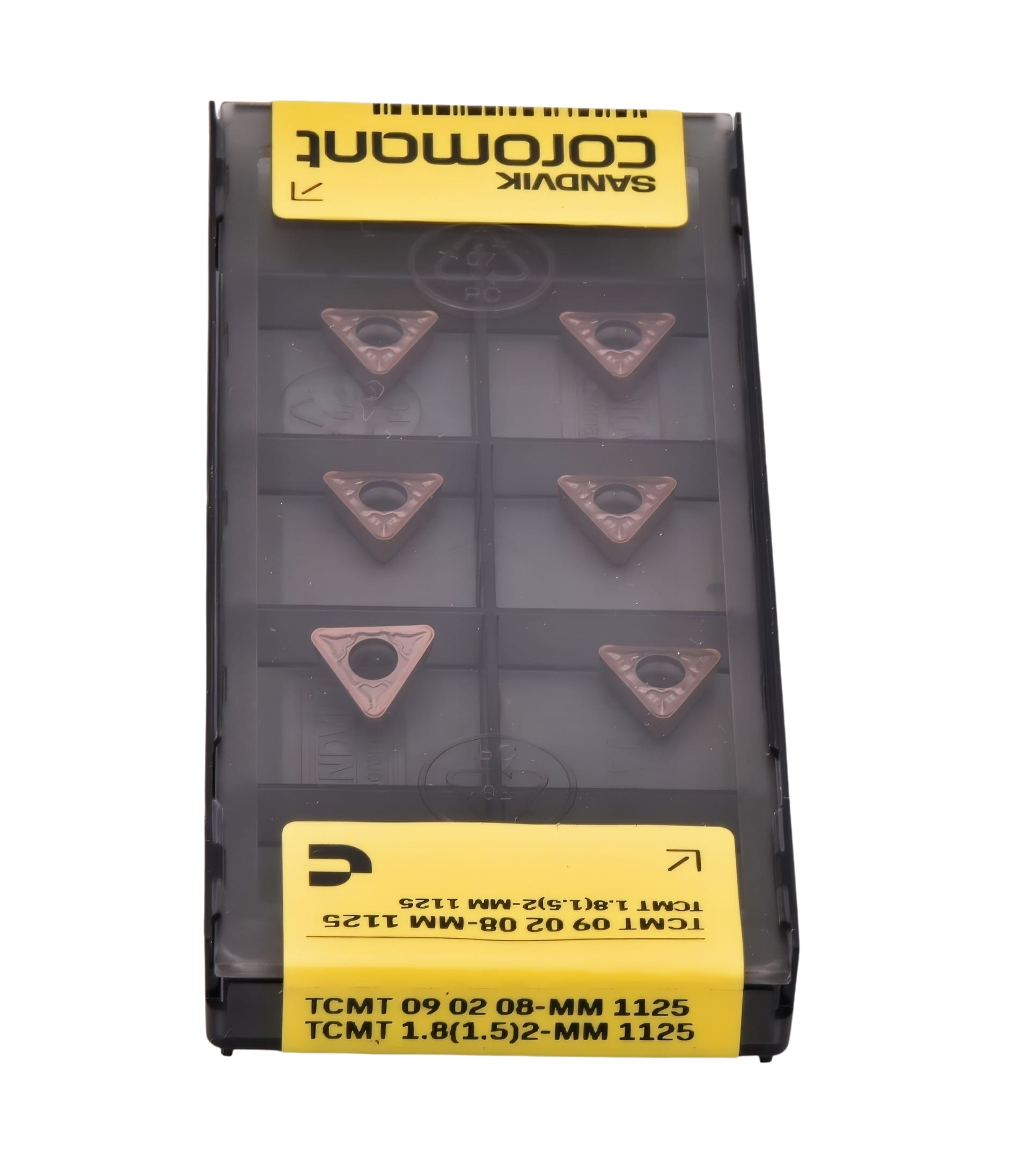 SANDVIK INSERTS 10pc Sandvik Coromant TCMT 09 02 08-MM 1125 Turning Insert (Suitable for Stainless Steel, Medium Chipbreaker)