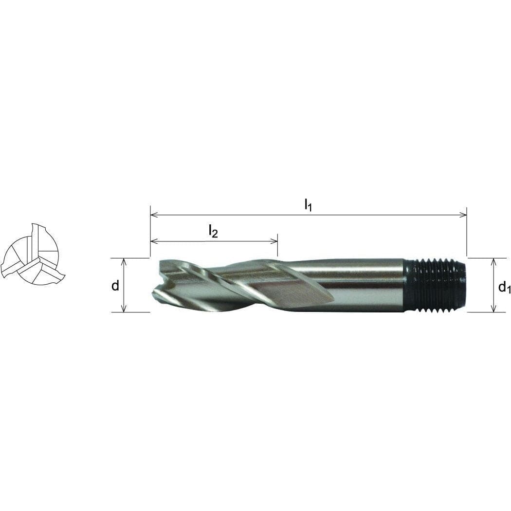 Somta 3 Flute 8mm HSS-Co8 Multi-Purpose End Mill - Twin Eagle Imports