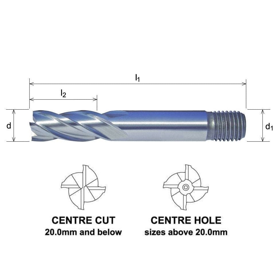 Somta 4 Flute 1/2 HSS-Co8 Multi-Purpose End Mill - Twin Eagle Imports