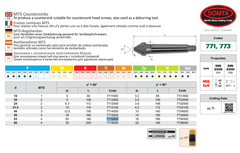 SOMTA COUNTERSINKS Somta Series 771 – 50mm 60° HSS MTS Countersink