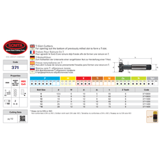 SOMTA Cutter Somta Series 371 – 12.0 mm HSS-Co5 T-Slot Cutter