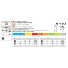 SOMTA DIES Somta Series 912 – Carbon Steel Die Nut MF22 x 1.5mm