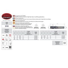 SOMTA Manufacturing Somta Multi Flute 14mm HSS-Co8 Multi-Purpose Roughing End Mill