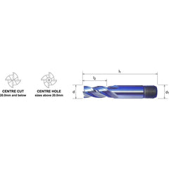 SOMTA – Series 344 HSS-Co8 Multi-Flute End Mill 16 mm – Multi-Purpose Cutter - Twin Eagle Imports