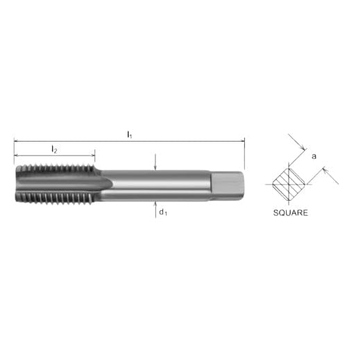 Somta Series 541 - HSS Straight Flute Short Hand Bottom (Finishing) Tap UNC 3/4" x 10 TPI - Twin Eagle Imports