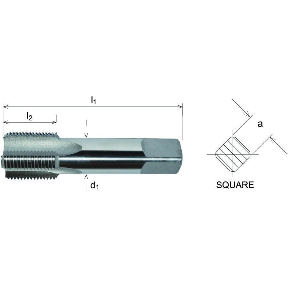 SOMTA Taps & Dies Somta Series 581 - HSS Straight Flute Parallel Pipe Taper (First Tap) NPS 1/8" x 27 TPI