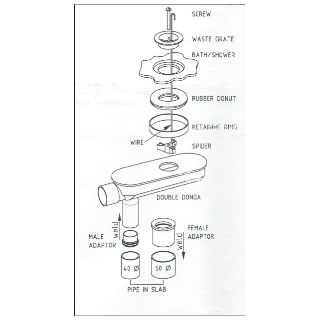 Tacron Industries Drain Waste Double Dinger – The Easy Solution for Plumbing Misalignment 40mm