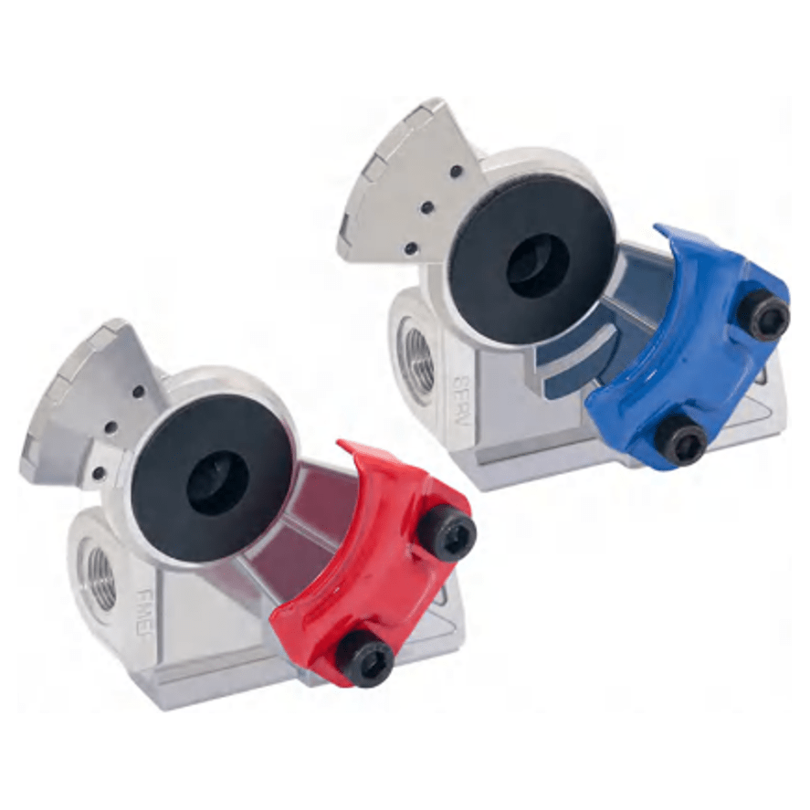 TEI Gladhand and Accessories 1 Pair 37° Gladhand Set – Red & Blue Aluminum Hose Couplers , 3/8” NPT | SAE