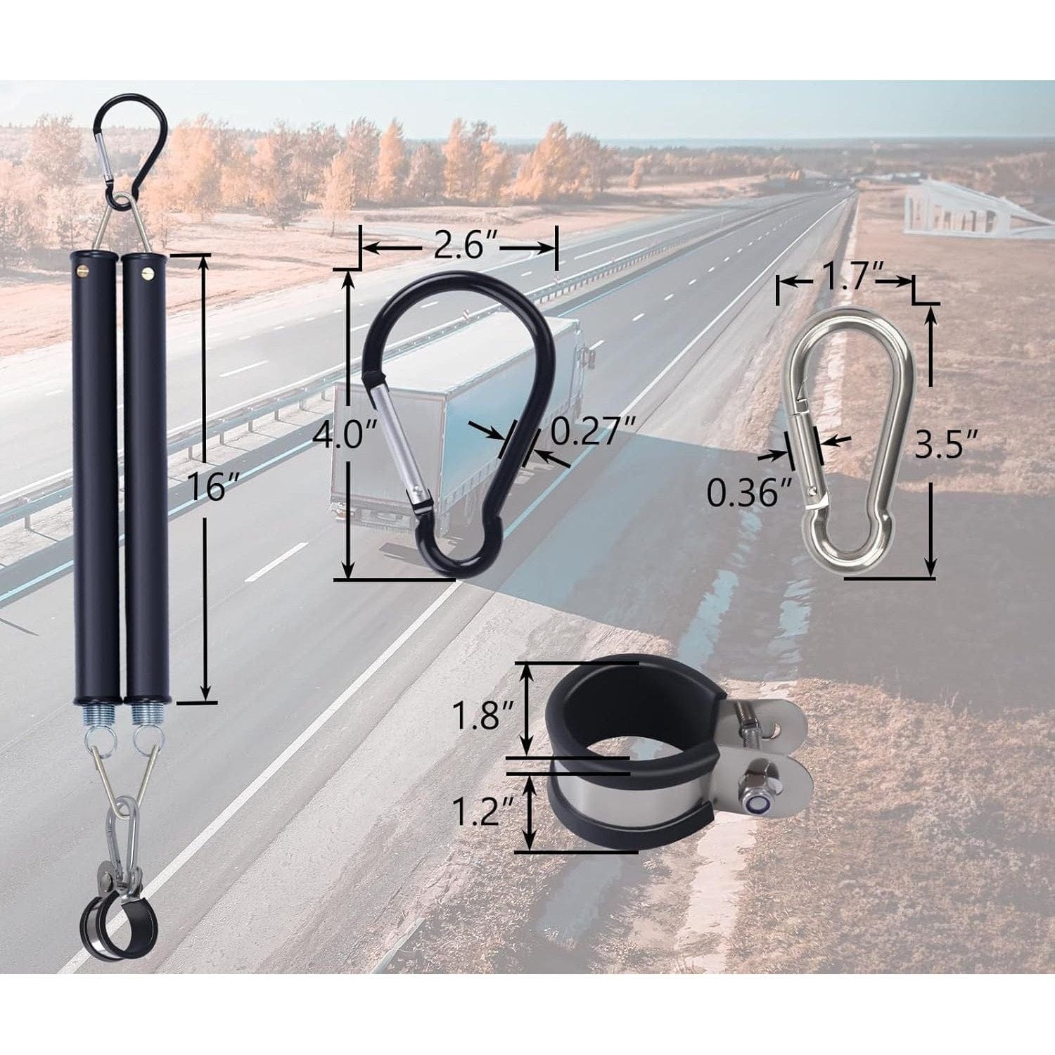 TEI Truck Electrical 16" Dual Tender Spring Kit with Loop Air Lines Holder