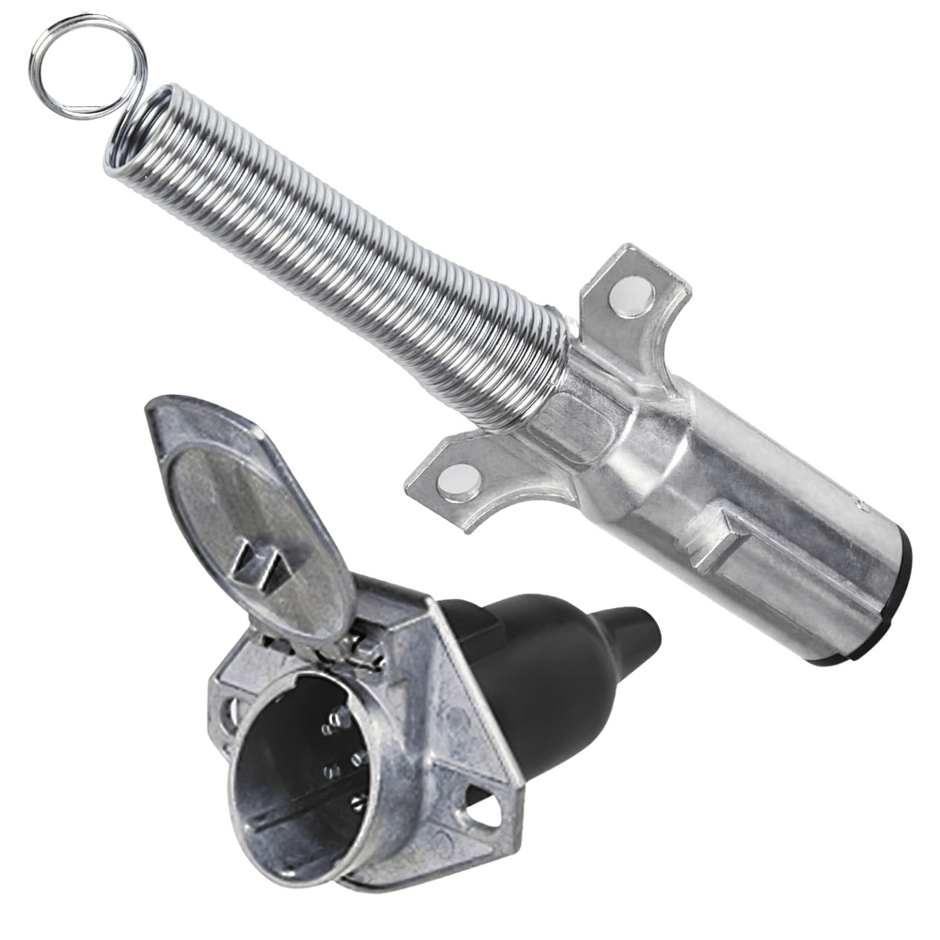 TEI Truck Electrical Heavy-Duty 7-Pin Round Trailer Plug & Socket Set