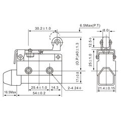 Tianyi Switch AZ-7141 Angled Lever with Roller Limit Switch