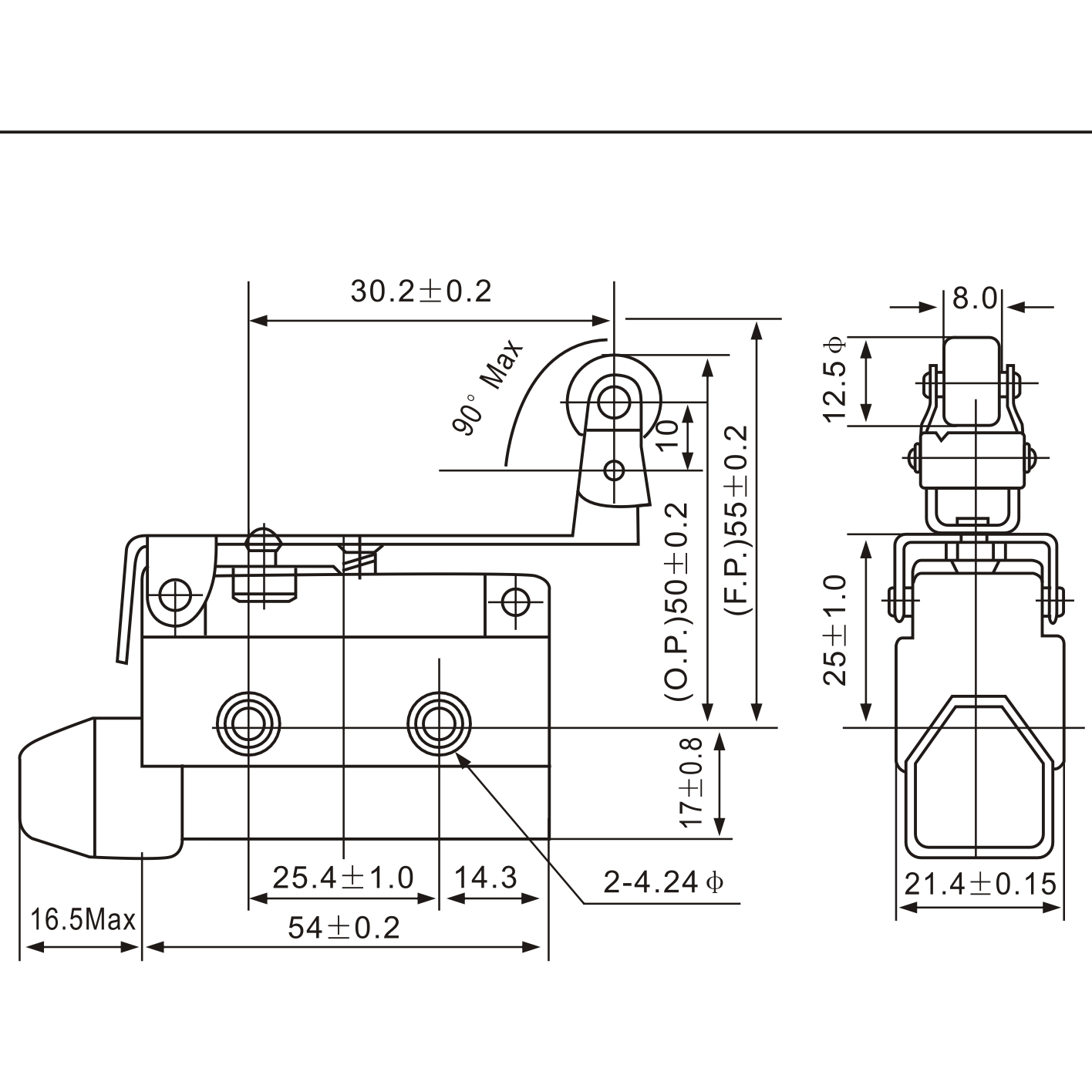 Tianyi Switch AZ-7144 Roller Lever Actuator Type Limit Switch